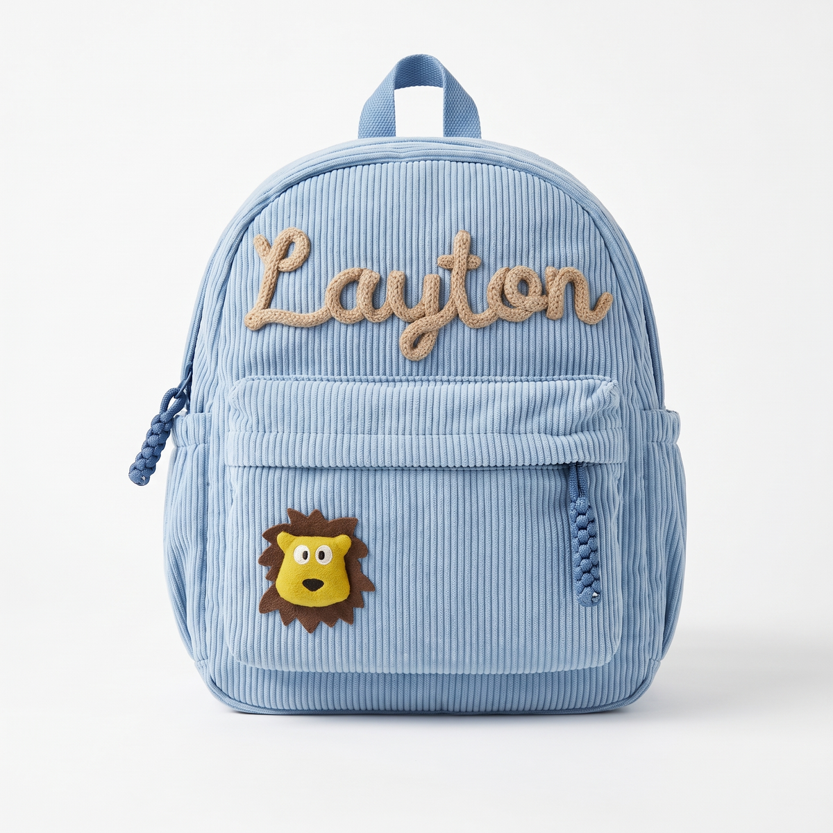 Personalised Kids Corduroy Backpack with Knitted Name