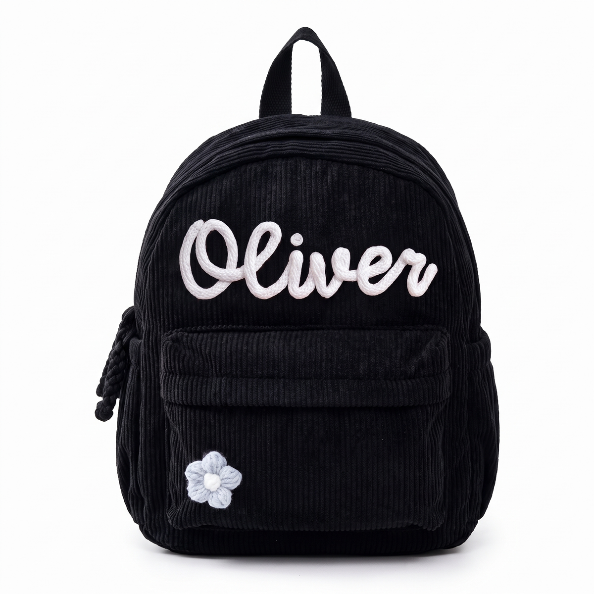 Personalised Kids Corduroy Backpack with Knitted Name