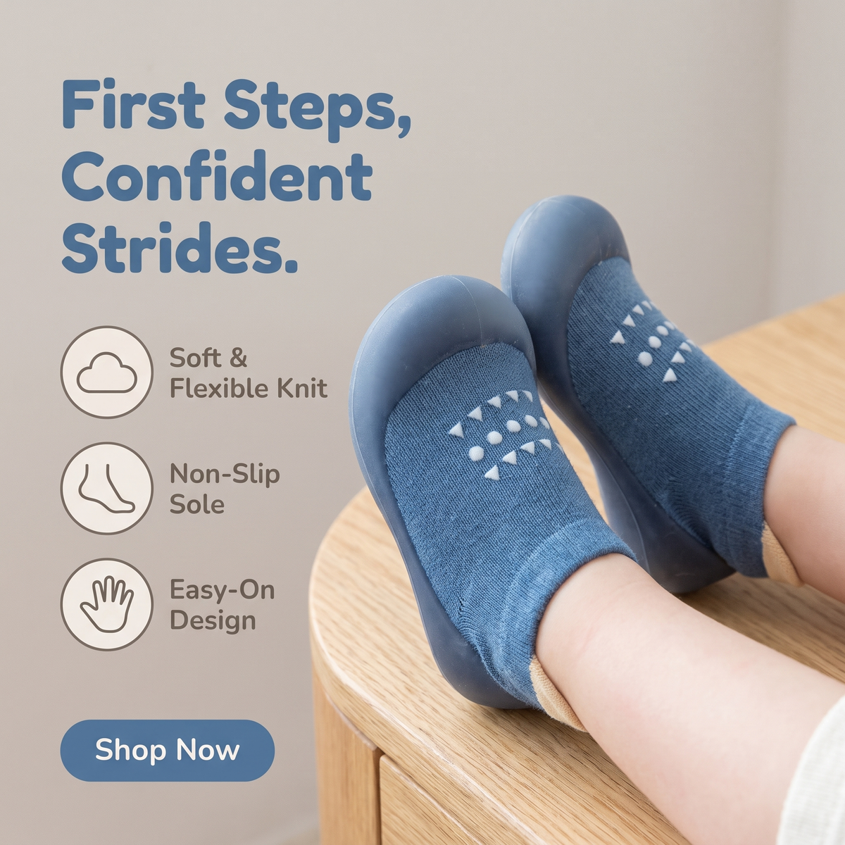 Soft Sole Baby Sock Shoes for First Steps