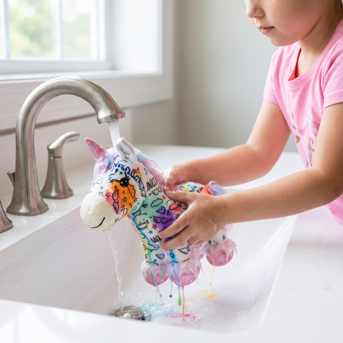 Washable Colour Your Own Unicorn Plush with 12 Markers