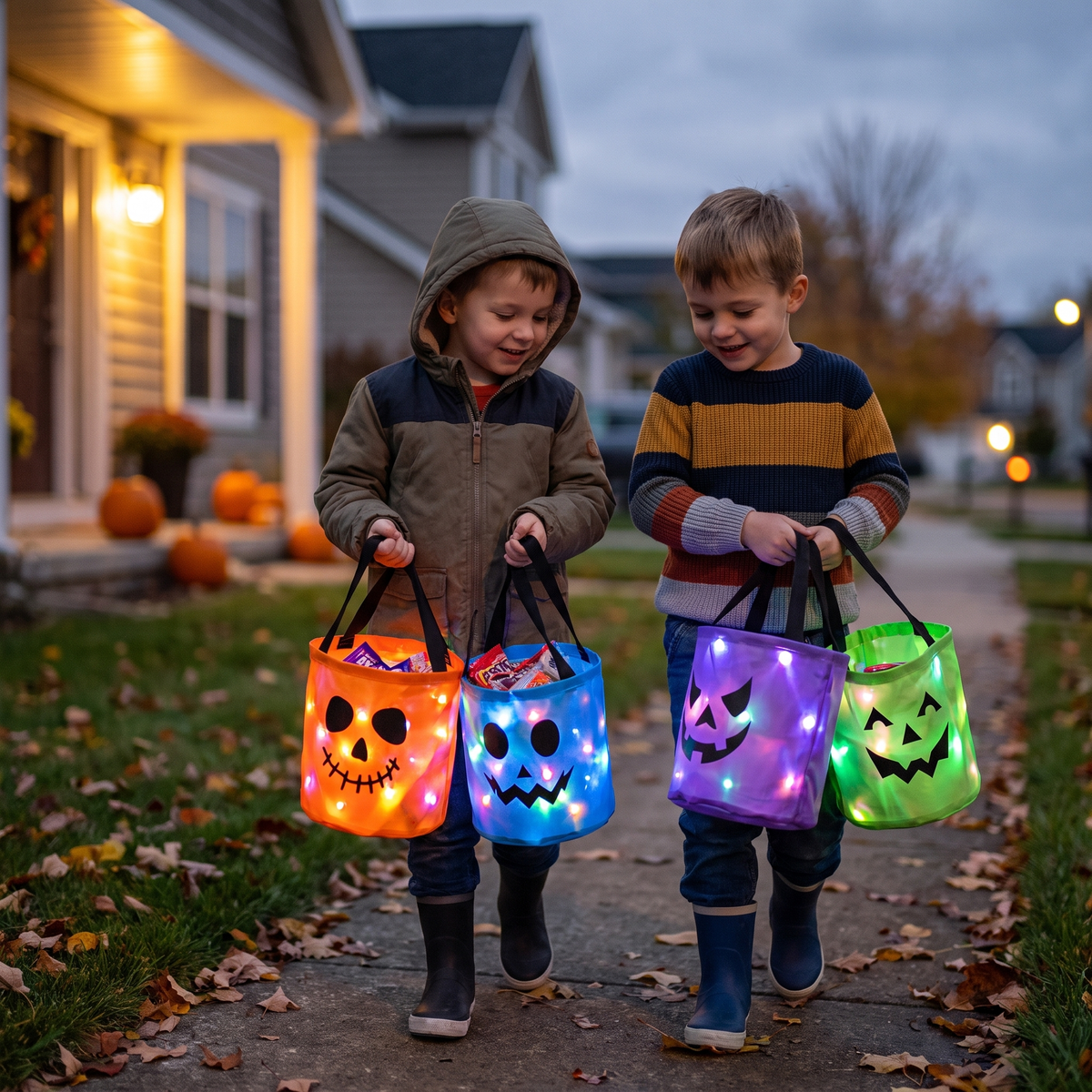 Light Up Halloween Trick or Treat Bucket for Kids