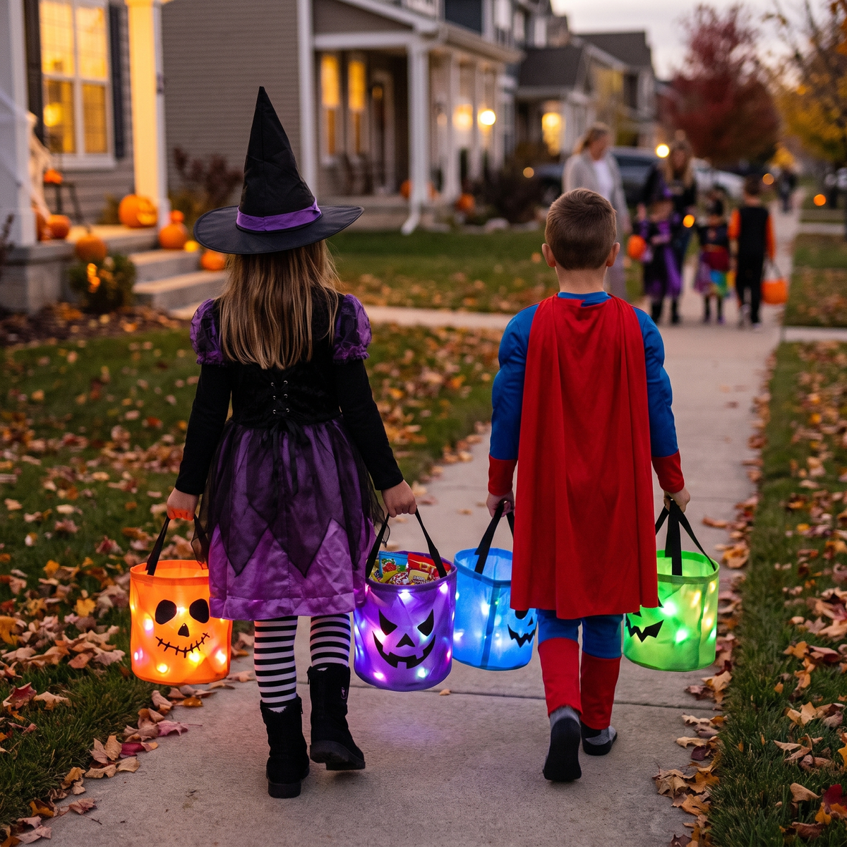Light Up Halloween Trick or Treat Bucket for Kids