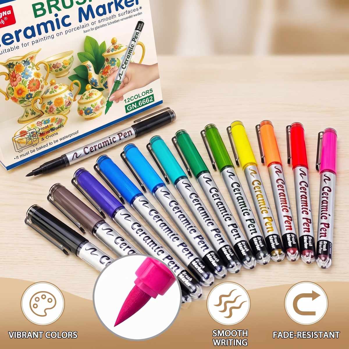 Porcelain & Glass Paint Pen Set