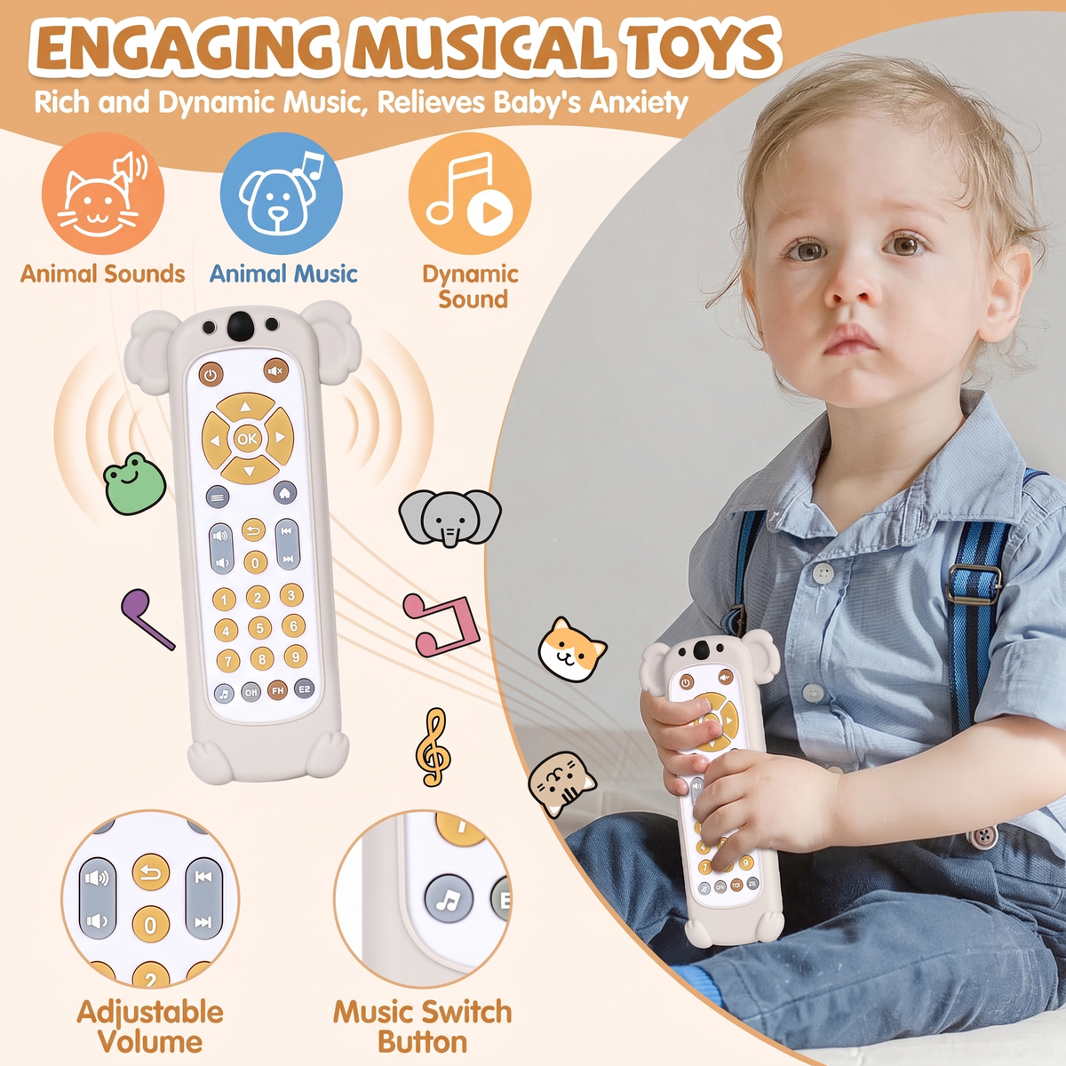 Interactive Baby Remote Control with Lights & Sounds
