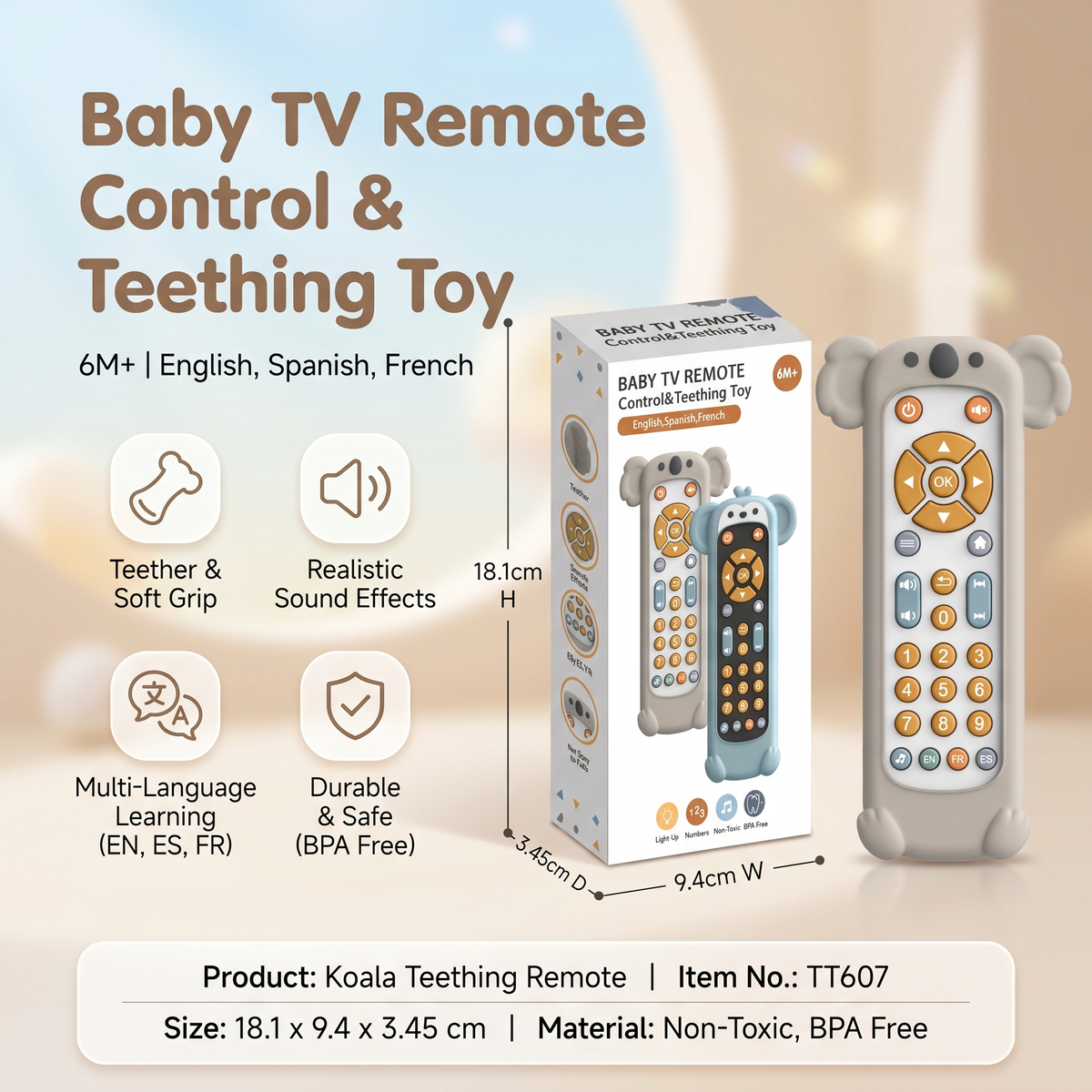 Interactive Baby Remote Control with Lights & Sounds
