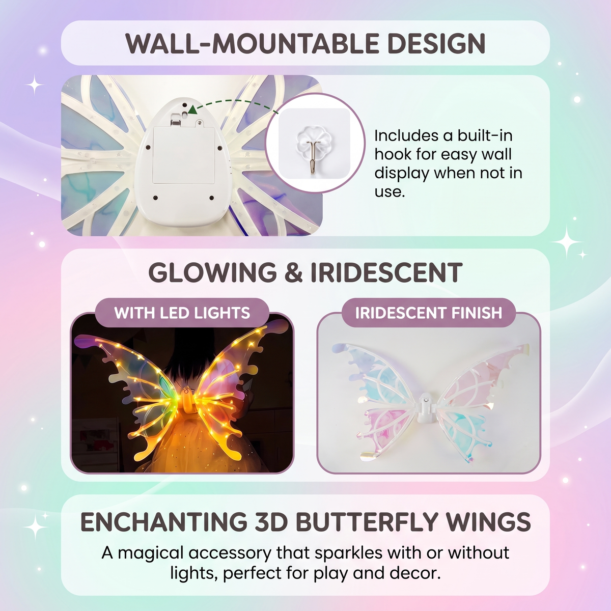 Light Up Moving Fairy Wings with Music