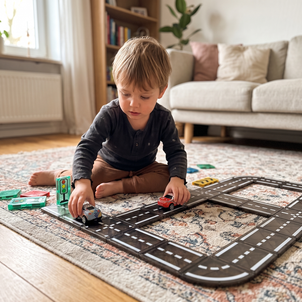 Kids Magnetic Road Building Set 22 Pieces
