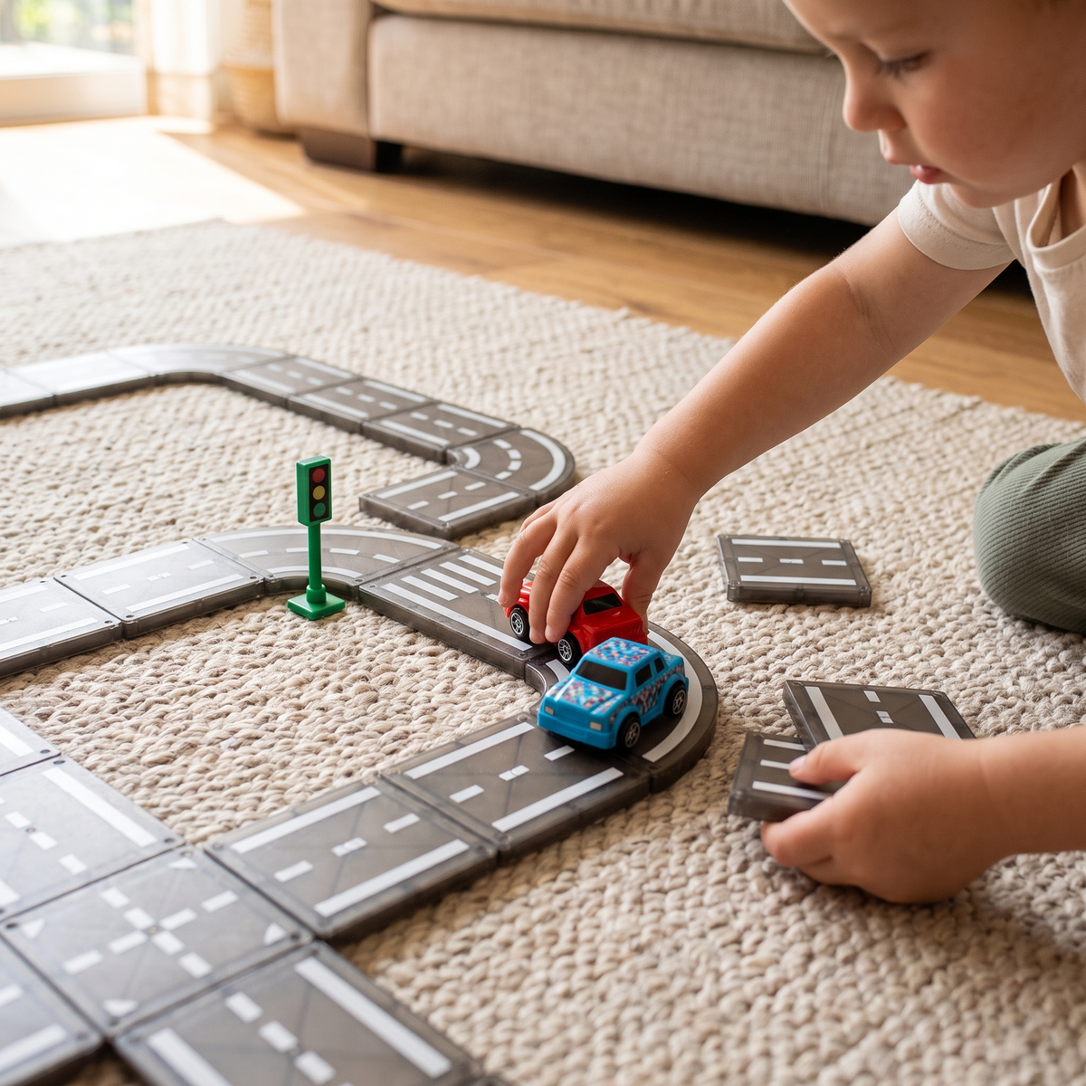 Kids Magnetic Road Building Set 22 Pieces