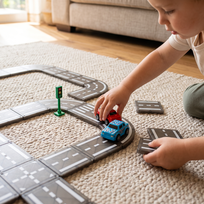 Kids Magnetic Road Building Set 22 Pieces