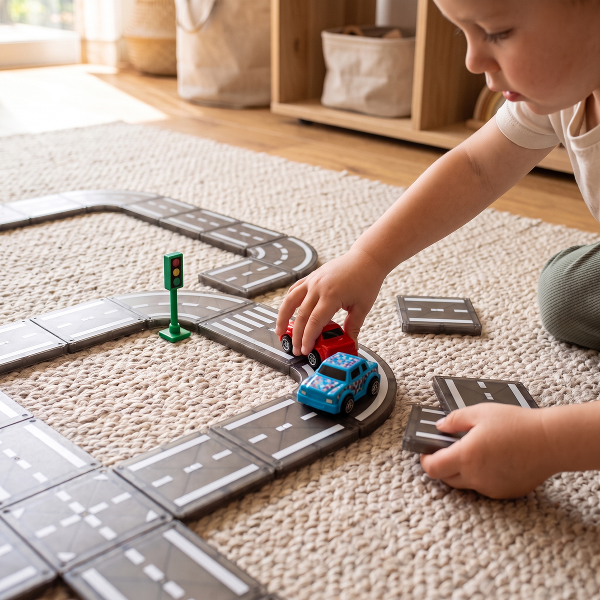 Kids Magnetic Road Building Set 22 Pieces