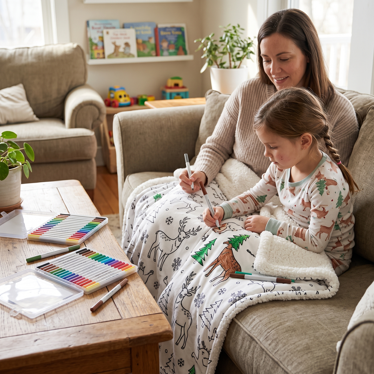 Colour Your Own Sherpa Fleece Blanket
