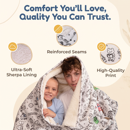 Colour Your Own Sherpa Fleece Blanket