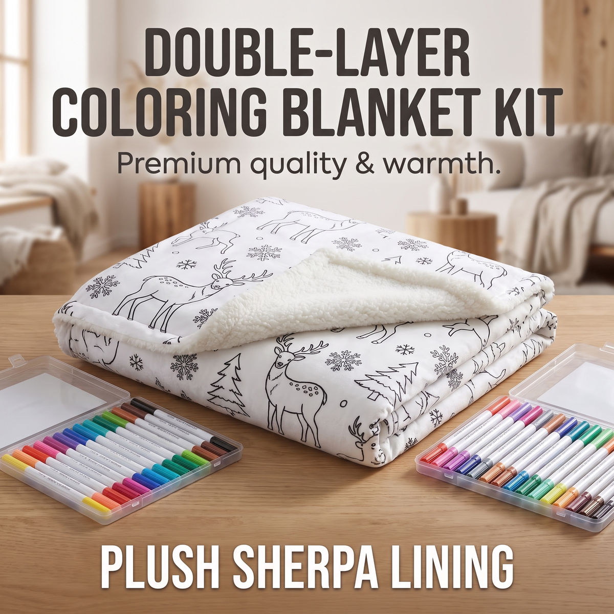 Colour Your Own Sherpa Fleece Blanket