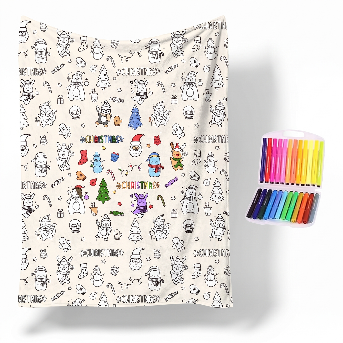 Colour Your Own Sherpa Fleece Blanket