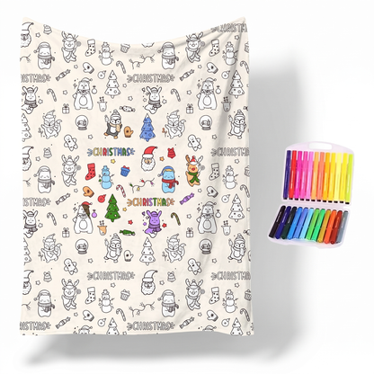 Colour Your Own Sherpa Fleece Blanket