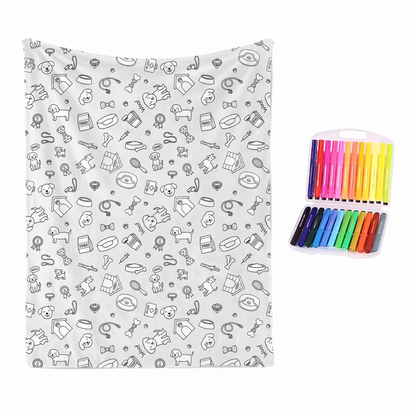 Colour Your Own Sherpa Fleece Blanket