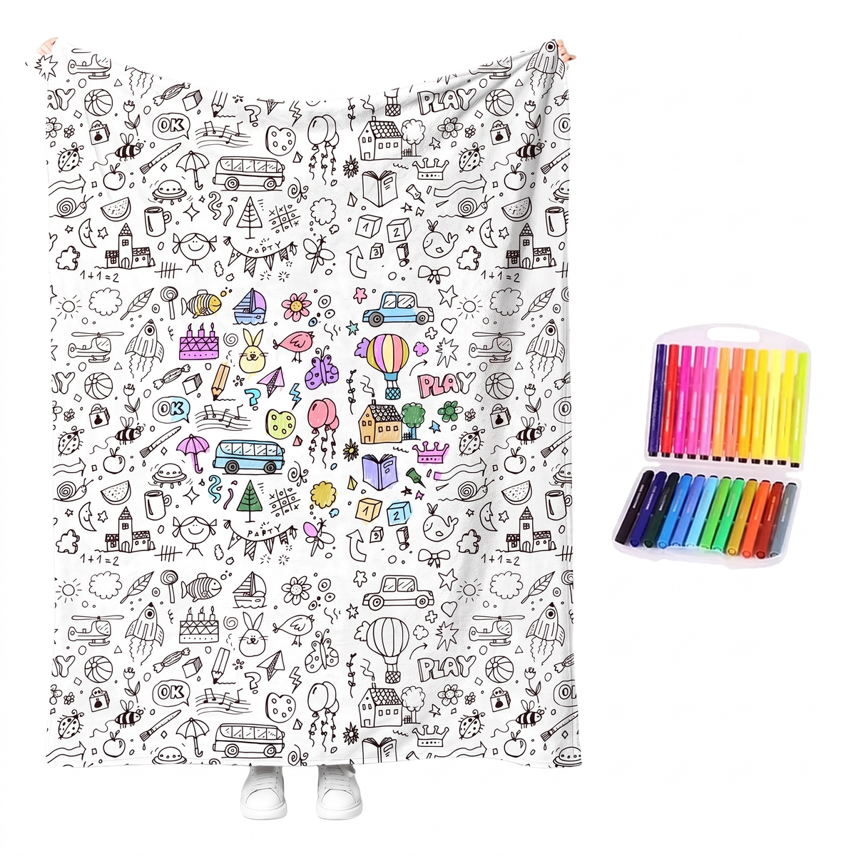 Colour Your Own Sherpa Fleece Blanket
