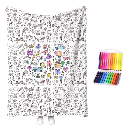 Colour Your Own Sherpa Fleece Blanket