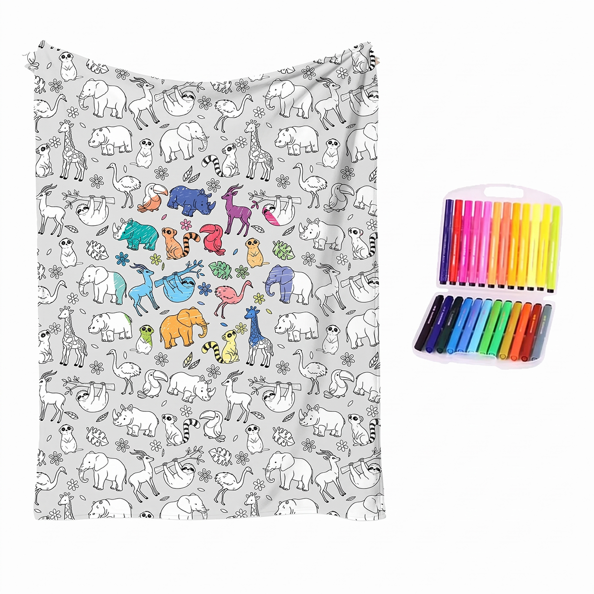 Colour Your Own Sherpa Fleece Blanket