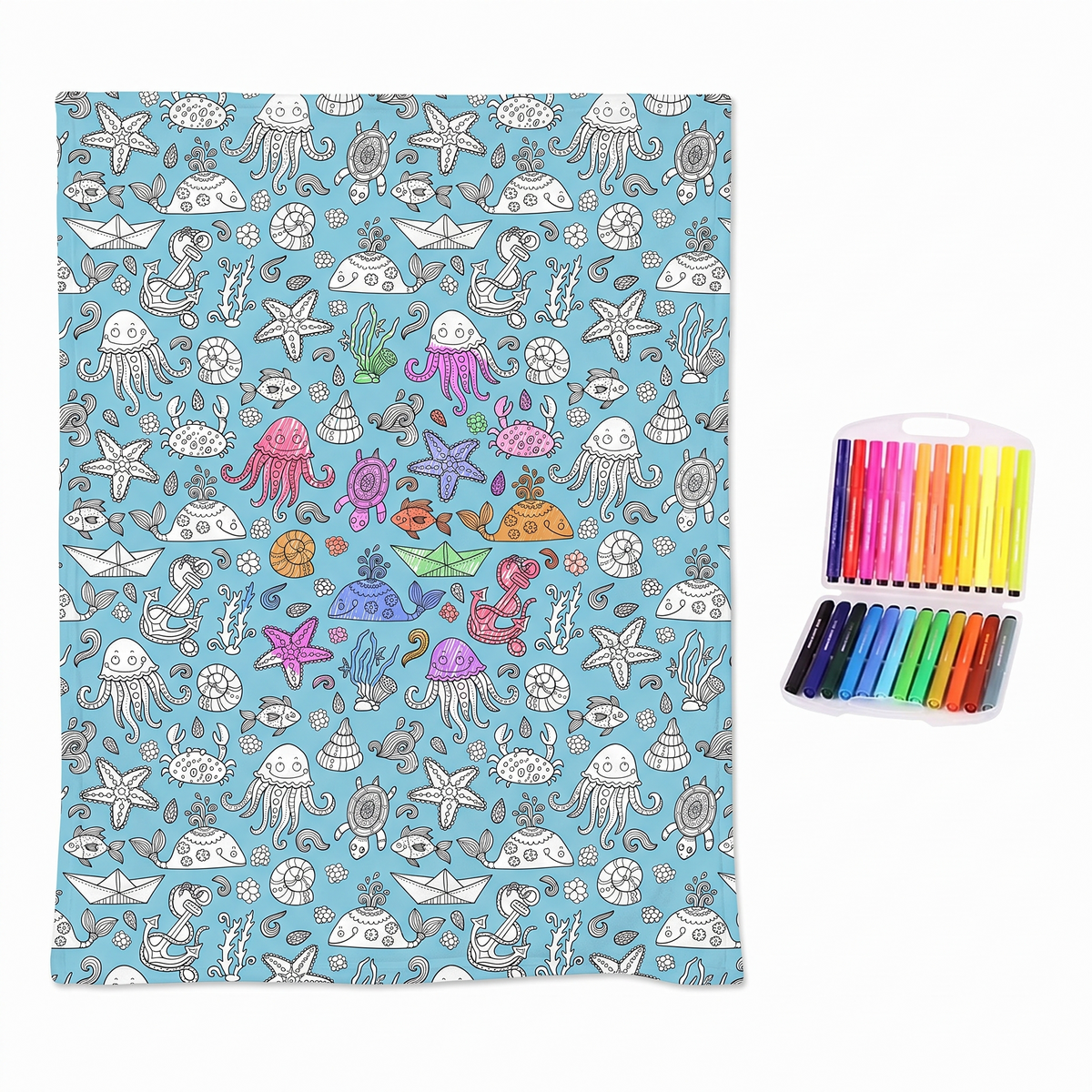 Colour Your Own Sherpa Fleece Blanket