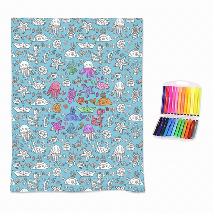 Colour Your Own Sherpa Fleece Blanket