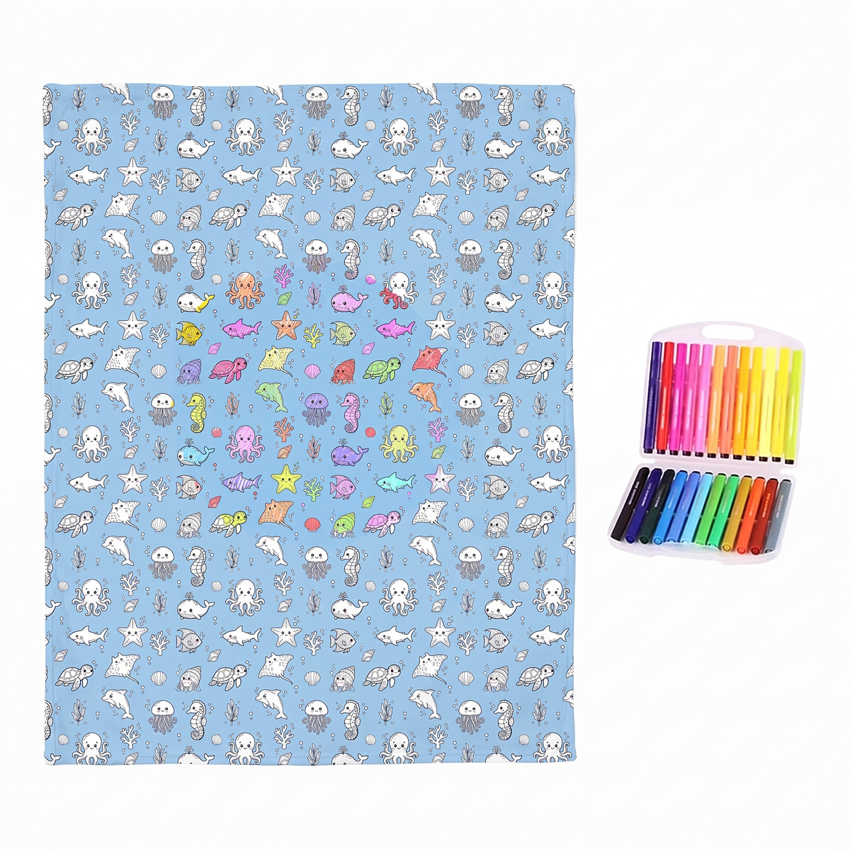 Colour Your Own Sherpa Fleece Blanket
