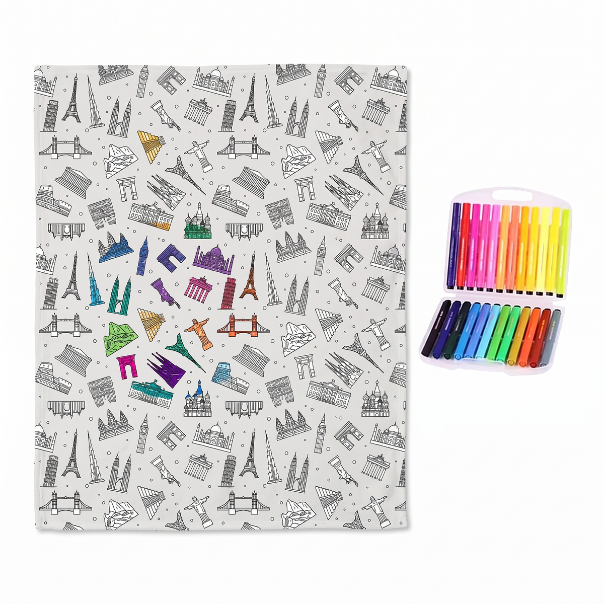 Colour Your Own Sherpa Fleece Blanket