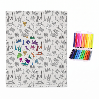 Colour Your Own Sherpa Fleece Blanket