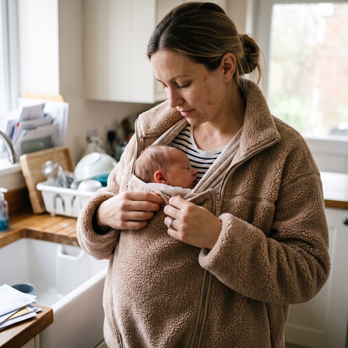 2 in 1 Teddy Maternity & Babywearing Jacket