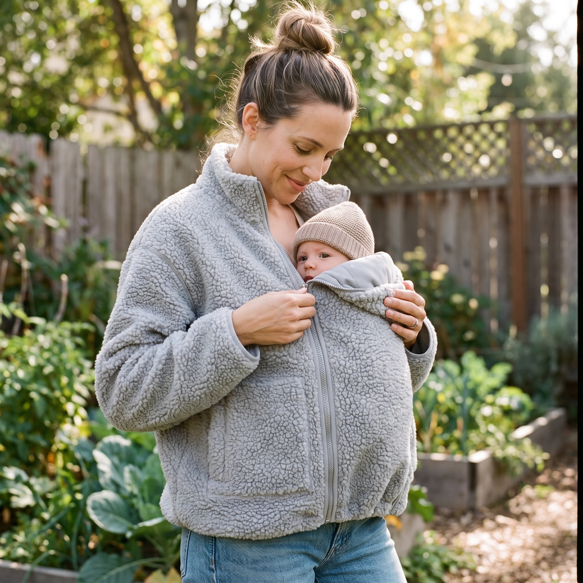2 in 1 Teddy Maternity & Babywearing Jacket