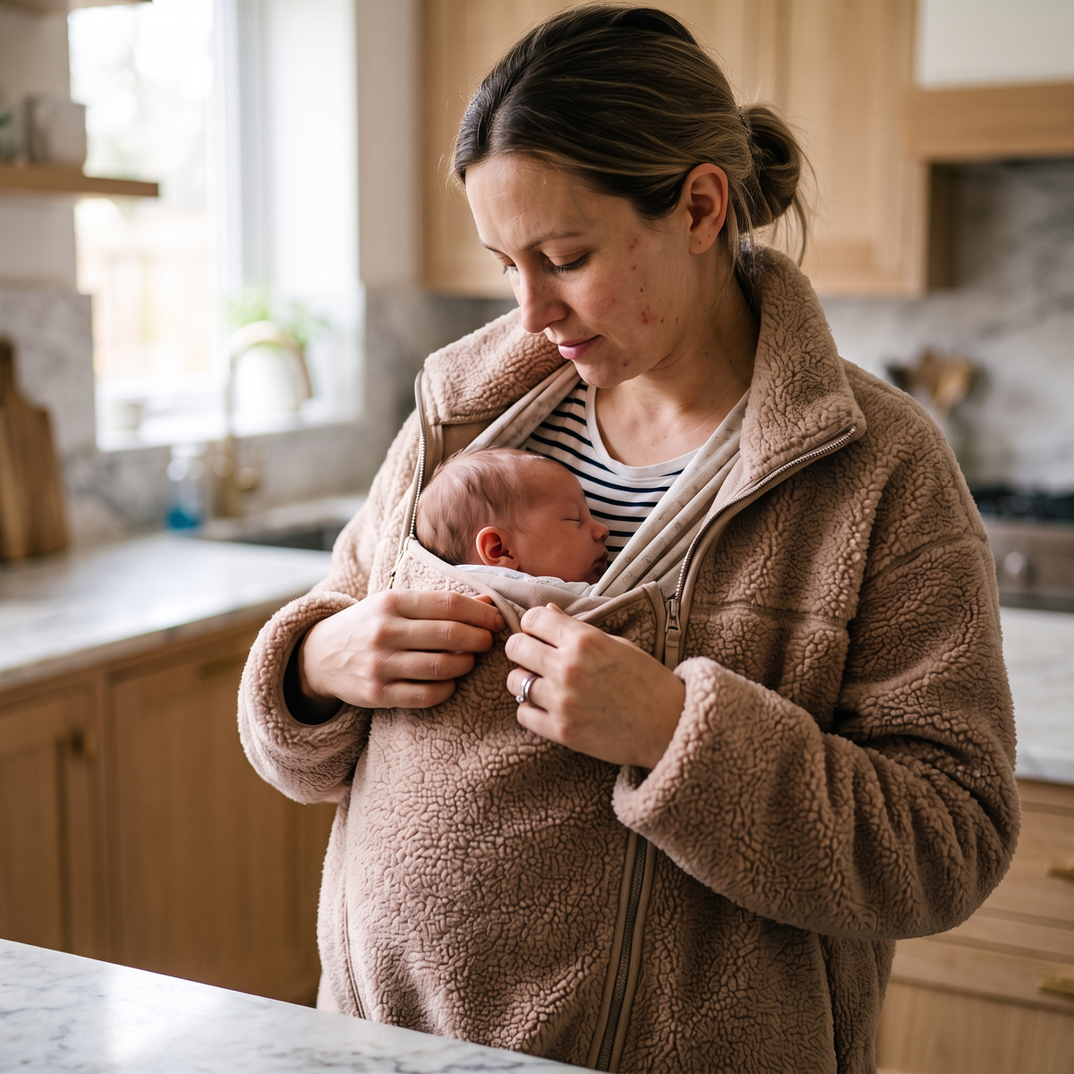 2 in 1 Teddy Maternity & Babywearing Jacket