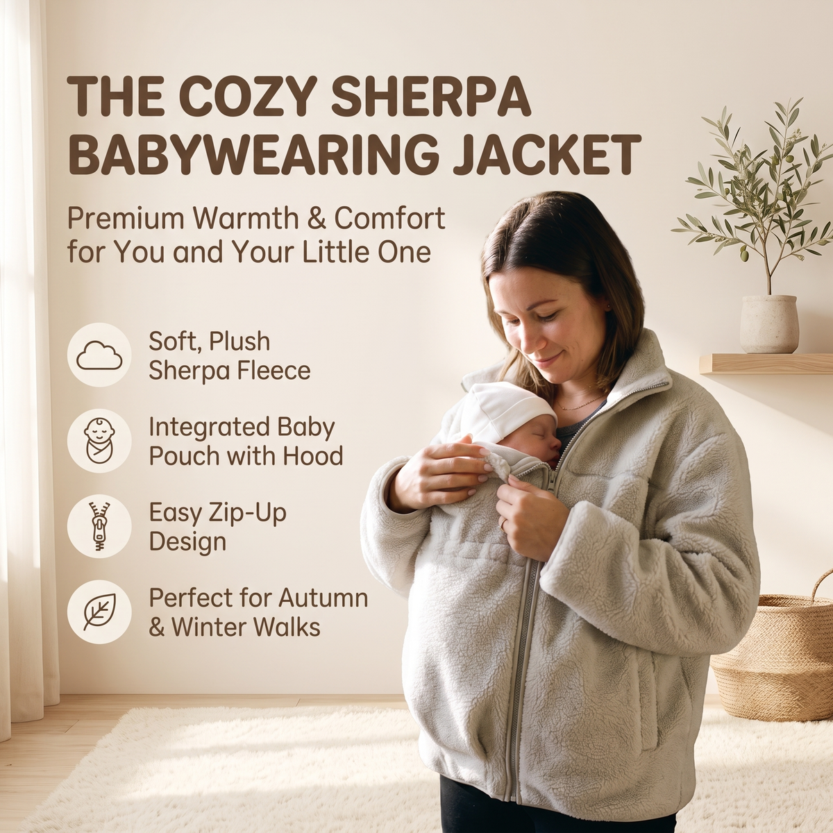 2 in 1 Teddy Maternity & Babywearing Jacket