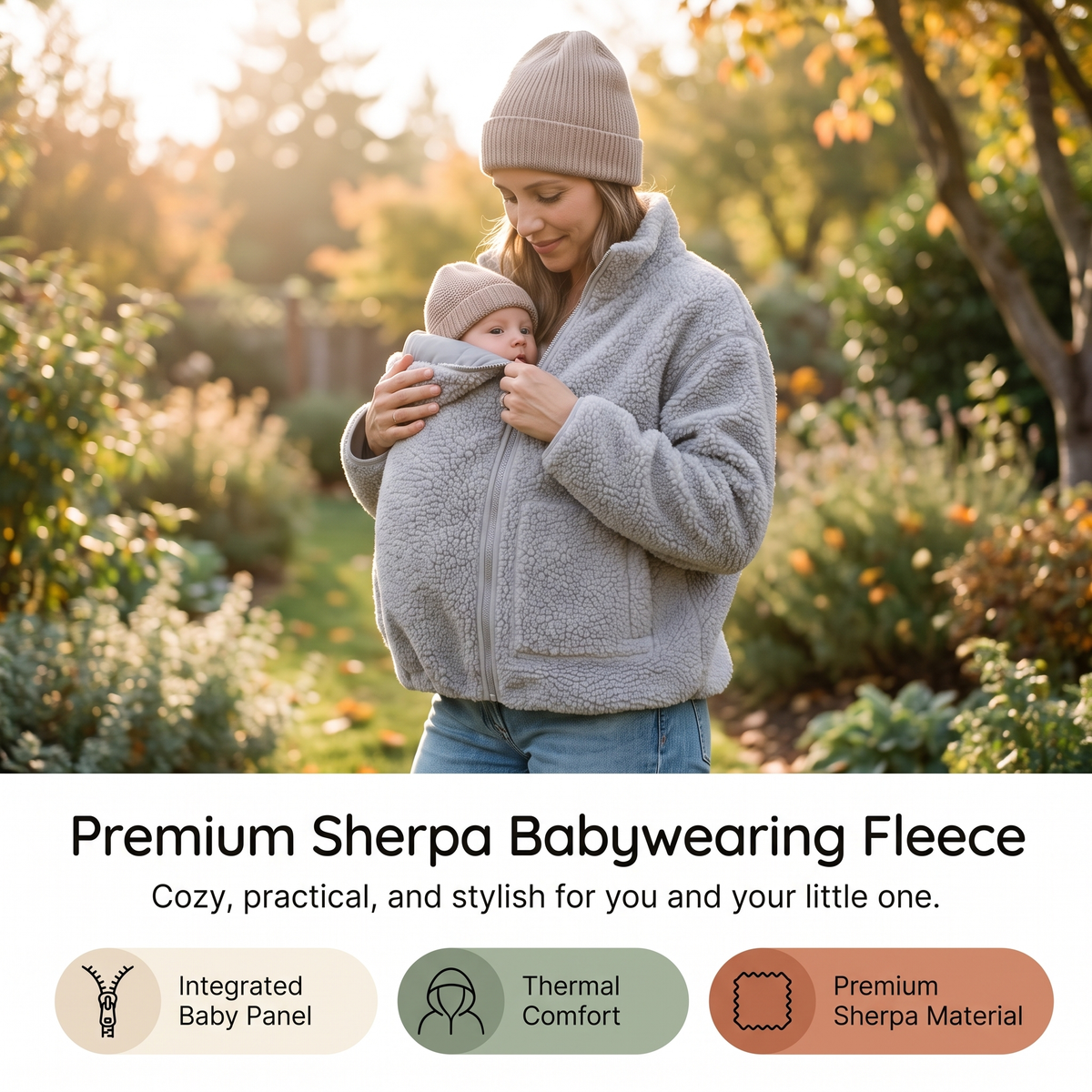 2 in 1 Teddy Maternity & Babywearing Jacket
