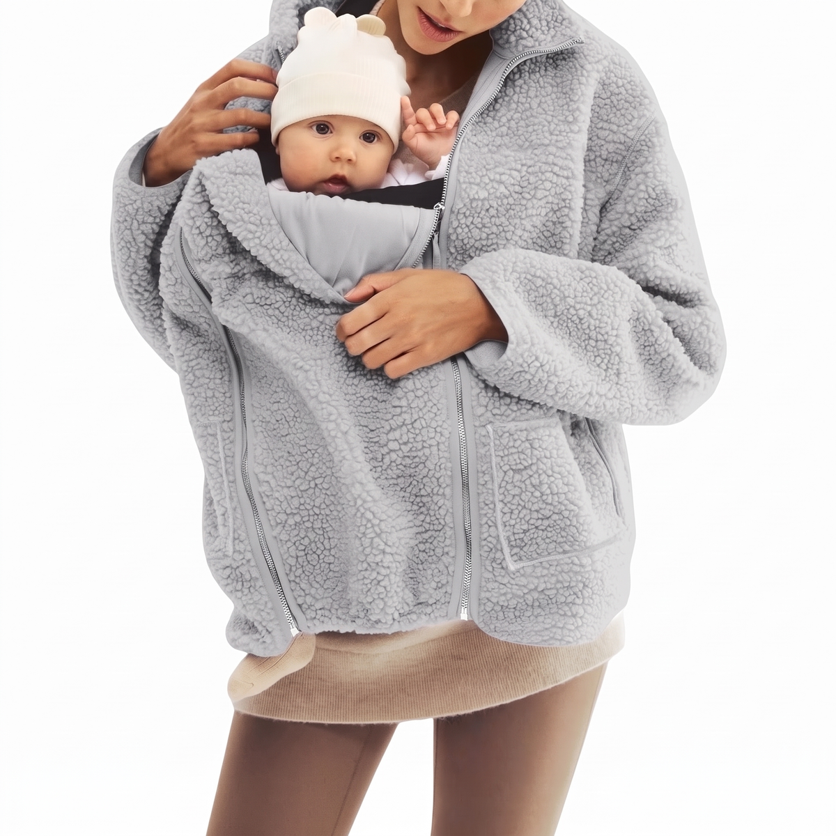 2 in 1 Teddy Maternity & Babywearing Jacket