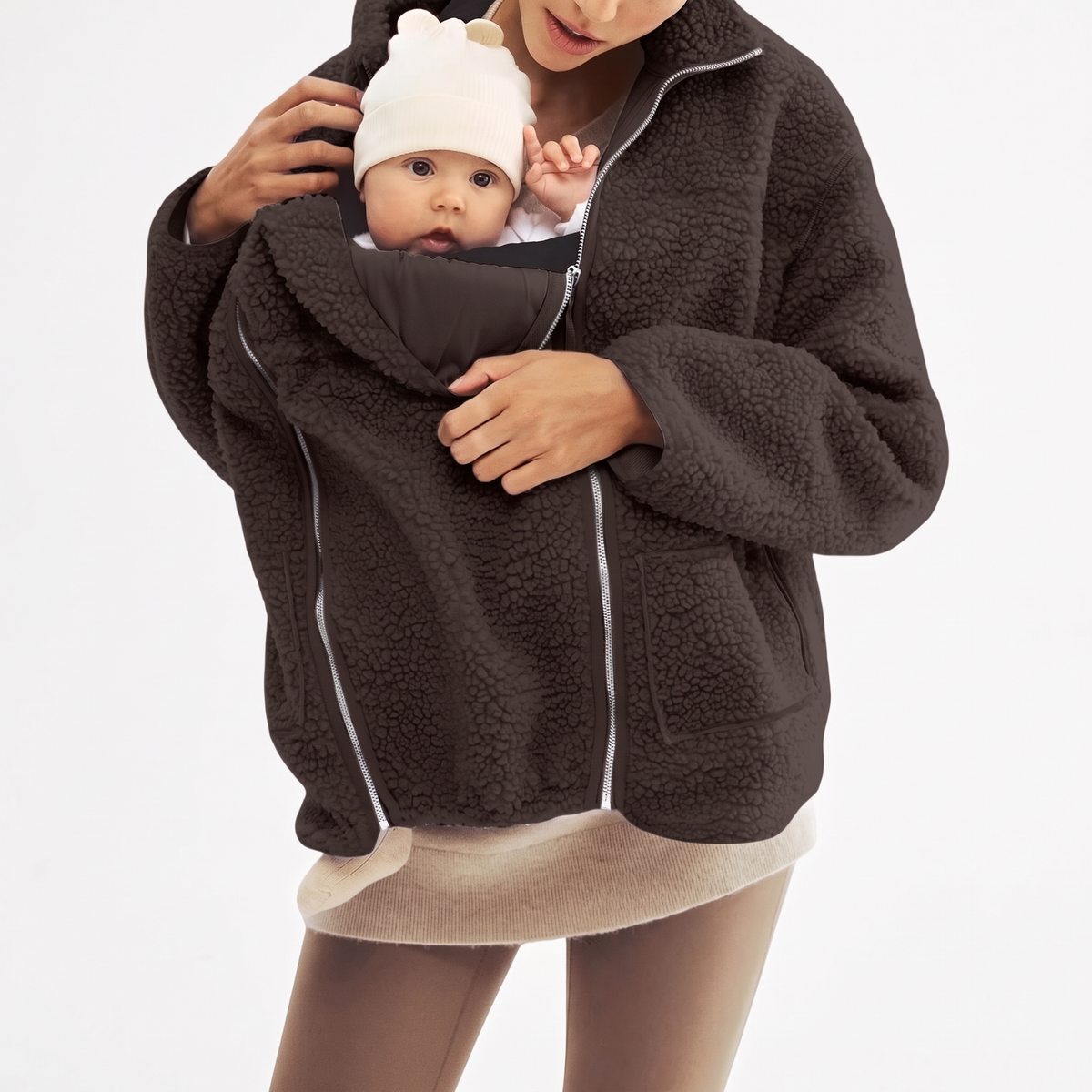 2 in 1 Teddy Maternity & Babywearing Jacket