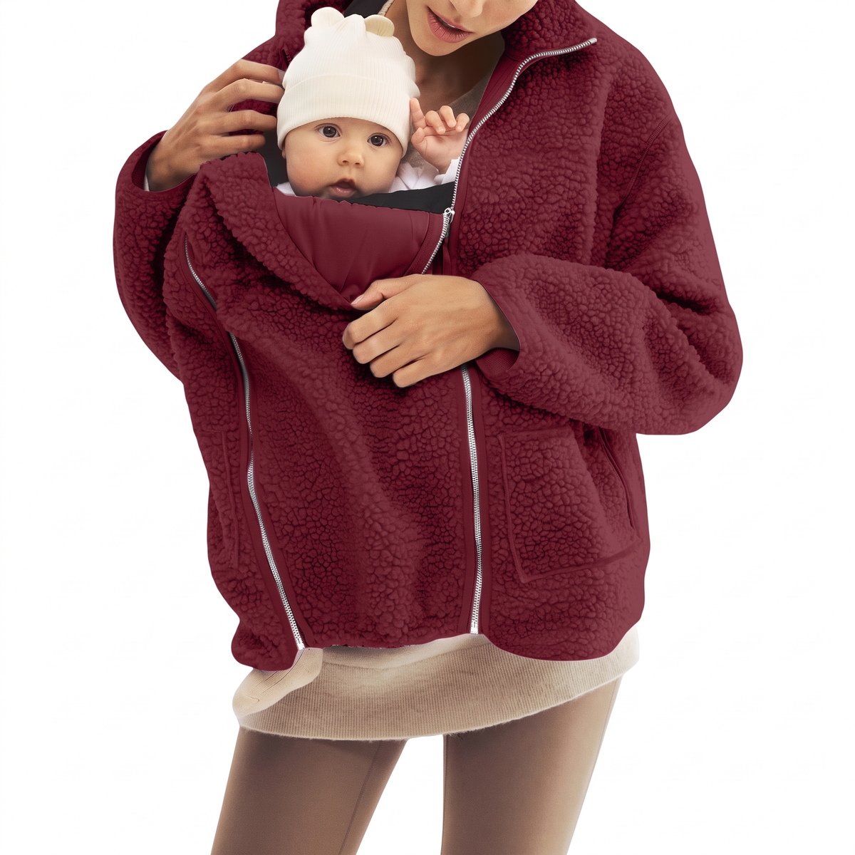 2 in 1 Teddy Maternity & Babywearing Jacket