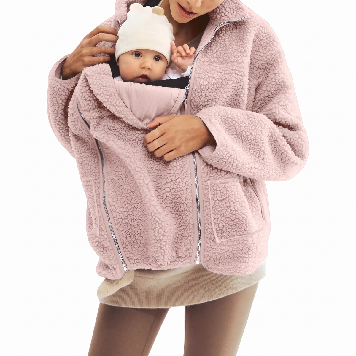 2 in 1 Teddy Maternity & Babywearing Jacket