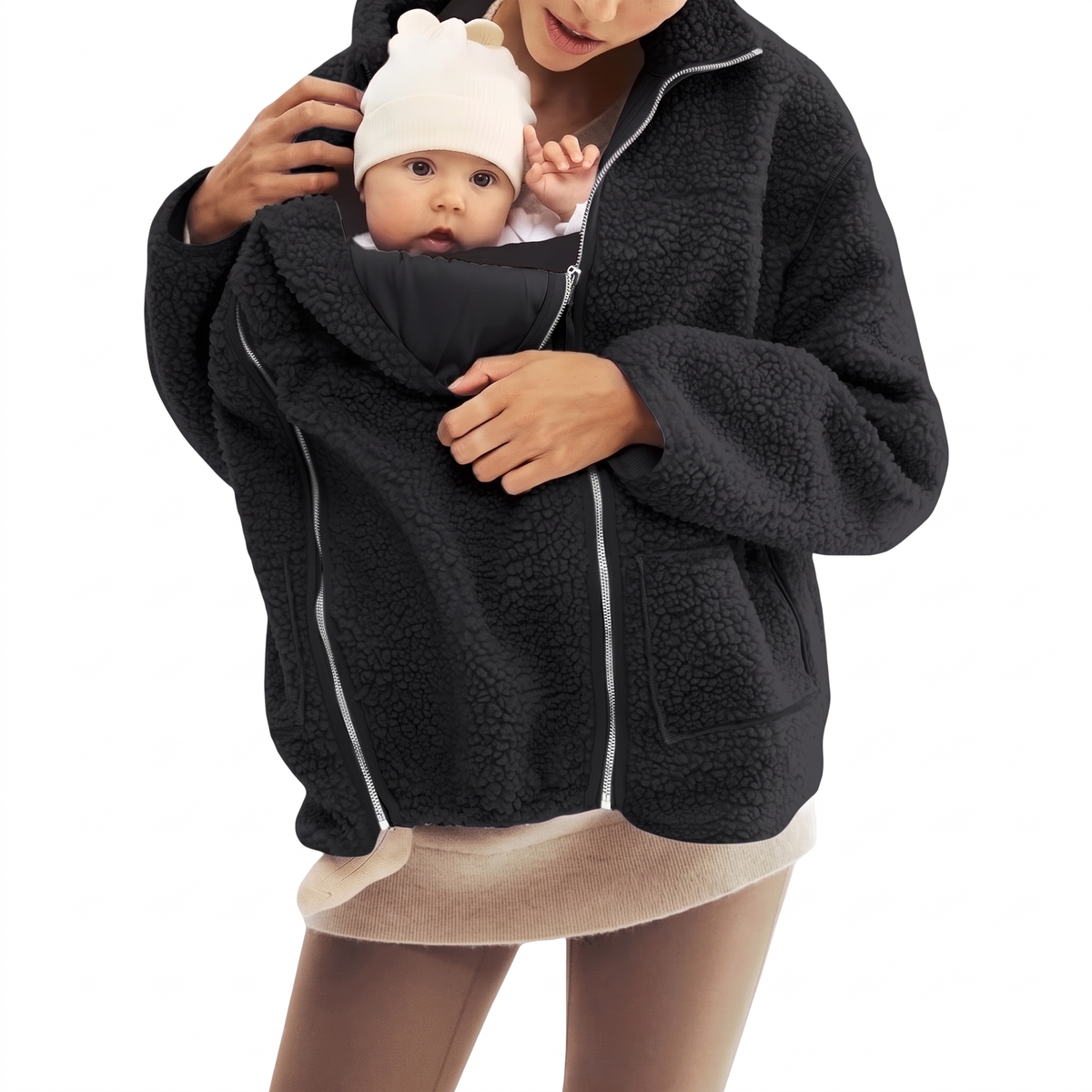 2 in 1 Teddy Maternity & Babywearing Jacket