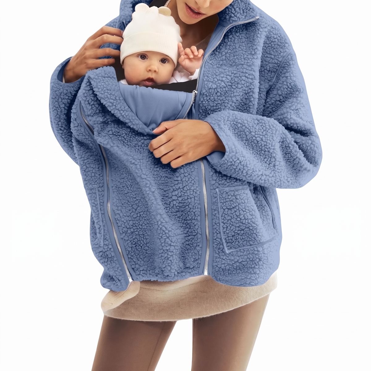 2 in 1 Teddy Maternity & Babywearing Jacket