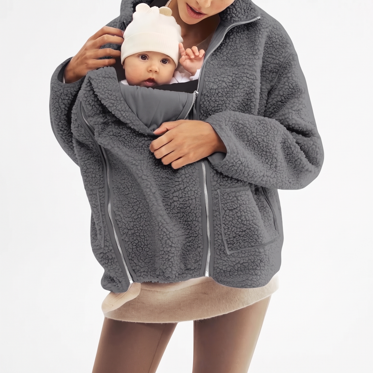 2 in 1 Teddy Maternity & Babywearing Jacket