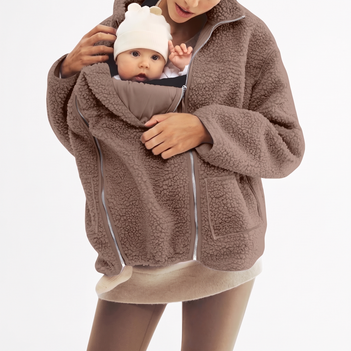 2 in 1 Teddy Maternity & Babywearing Jacket