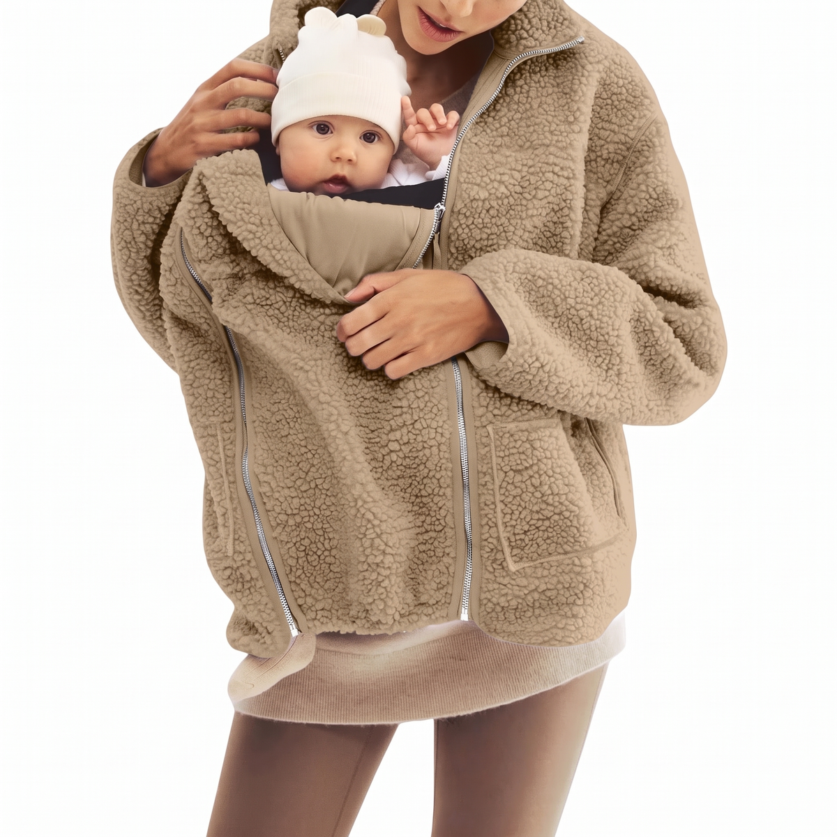 2 in 1 Teddy Maternity & Babywearing Jacket