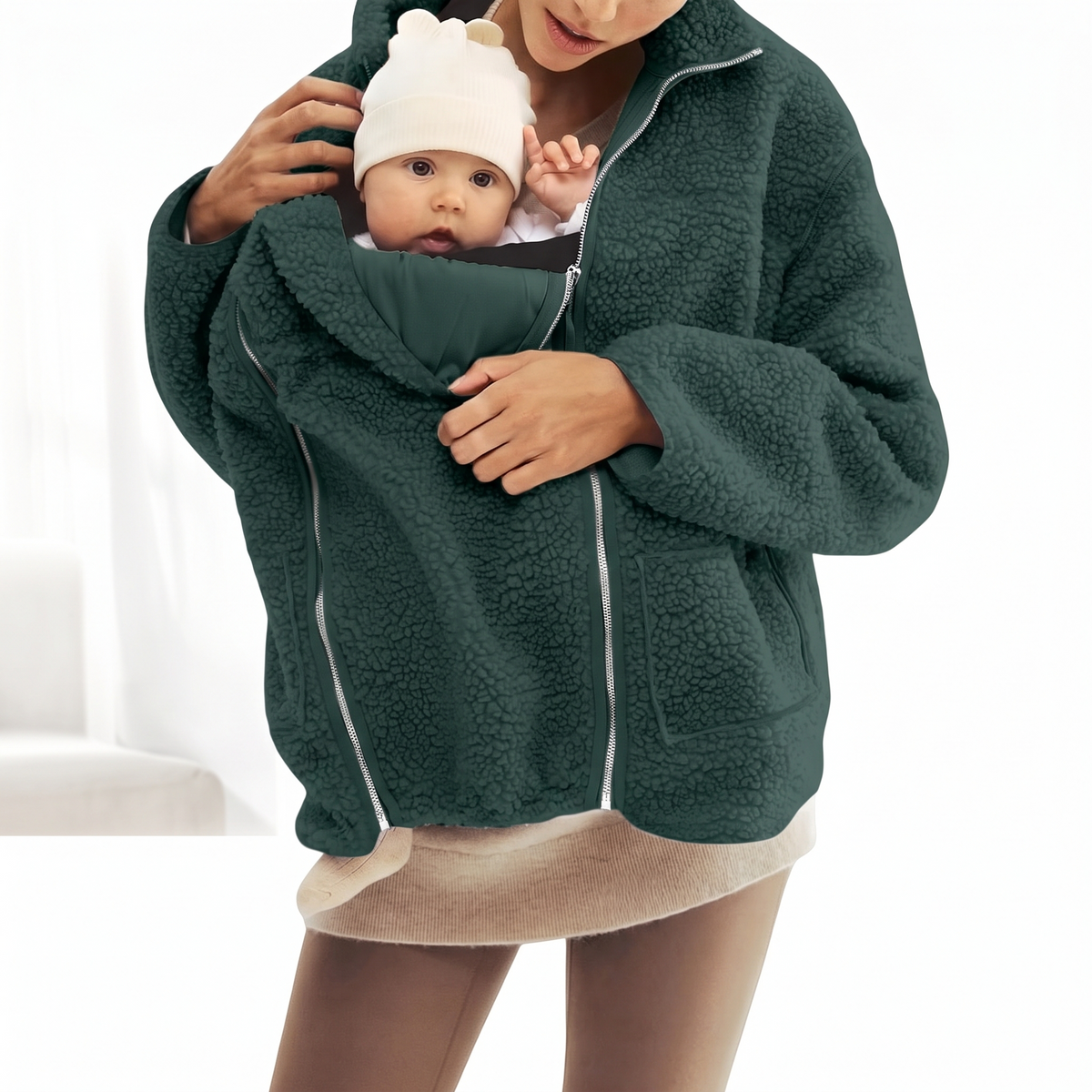 2 in 1 Teddy Maternity & Babywearing Jacket