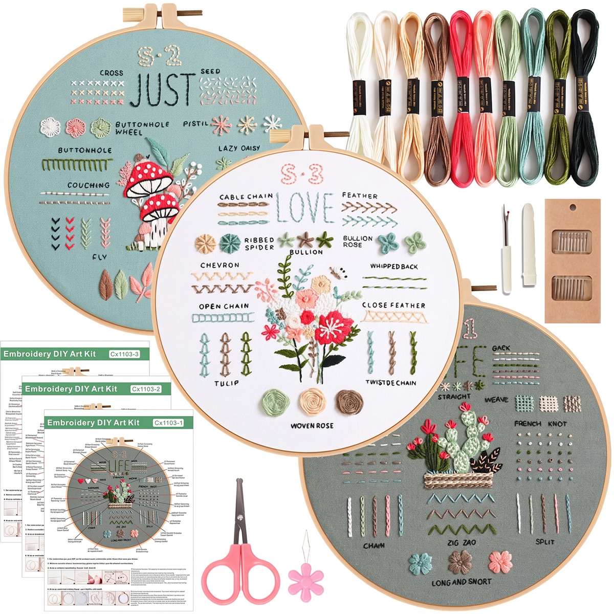 Complete Embroidery Starter Kit for Beginners