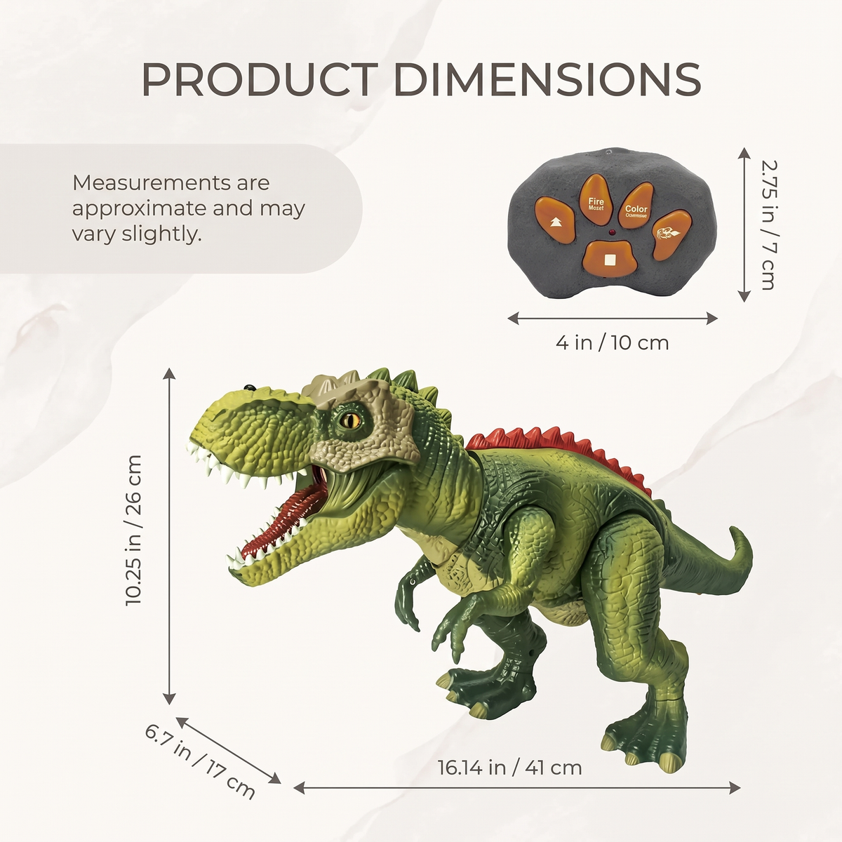 Remote Control T Rex with Mist & LED Lights