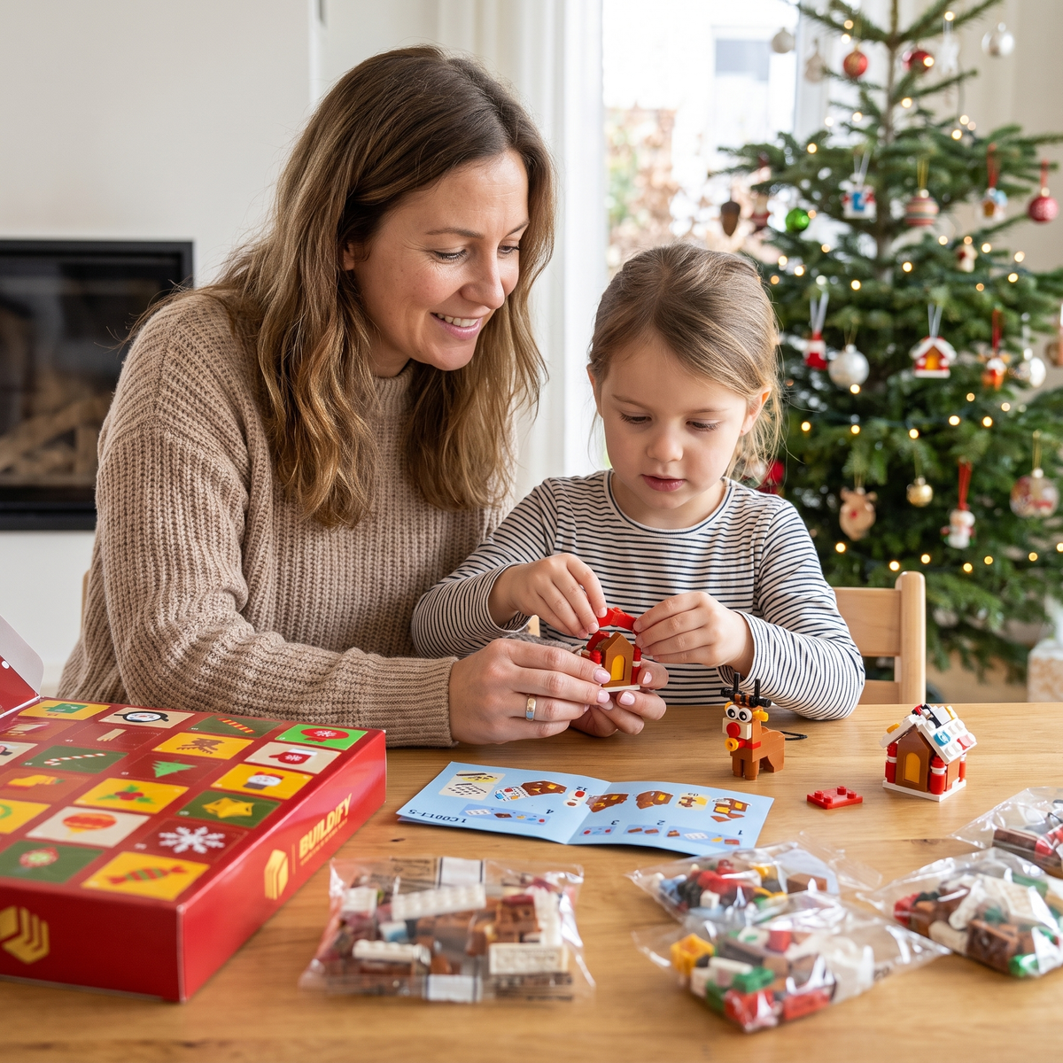 Christmas Building Block Advent Calendar with 24 Surprises