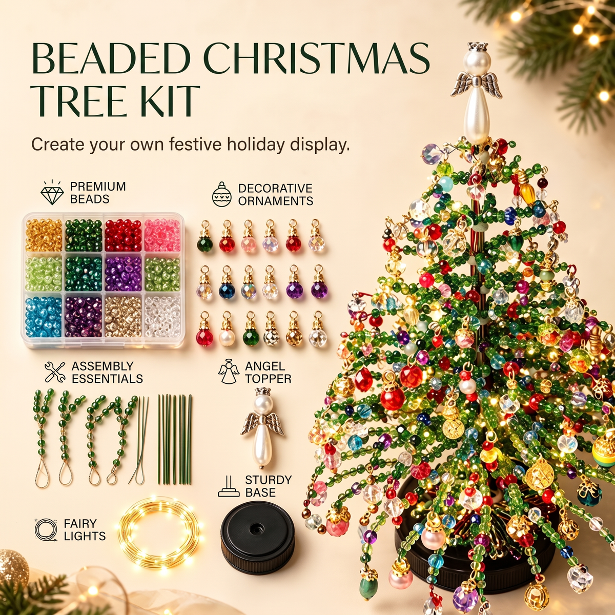 DIY Beaded Christmas Tree Kit