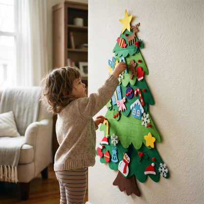 Decorate Your Own Felt Christmas Tree with Lights