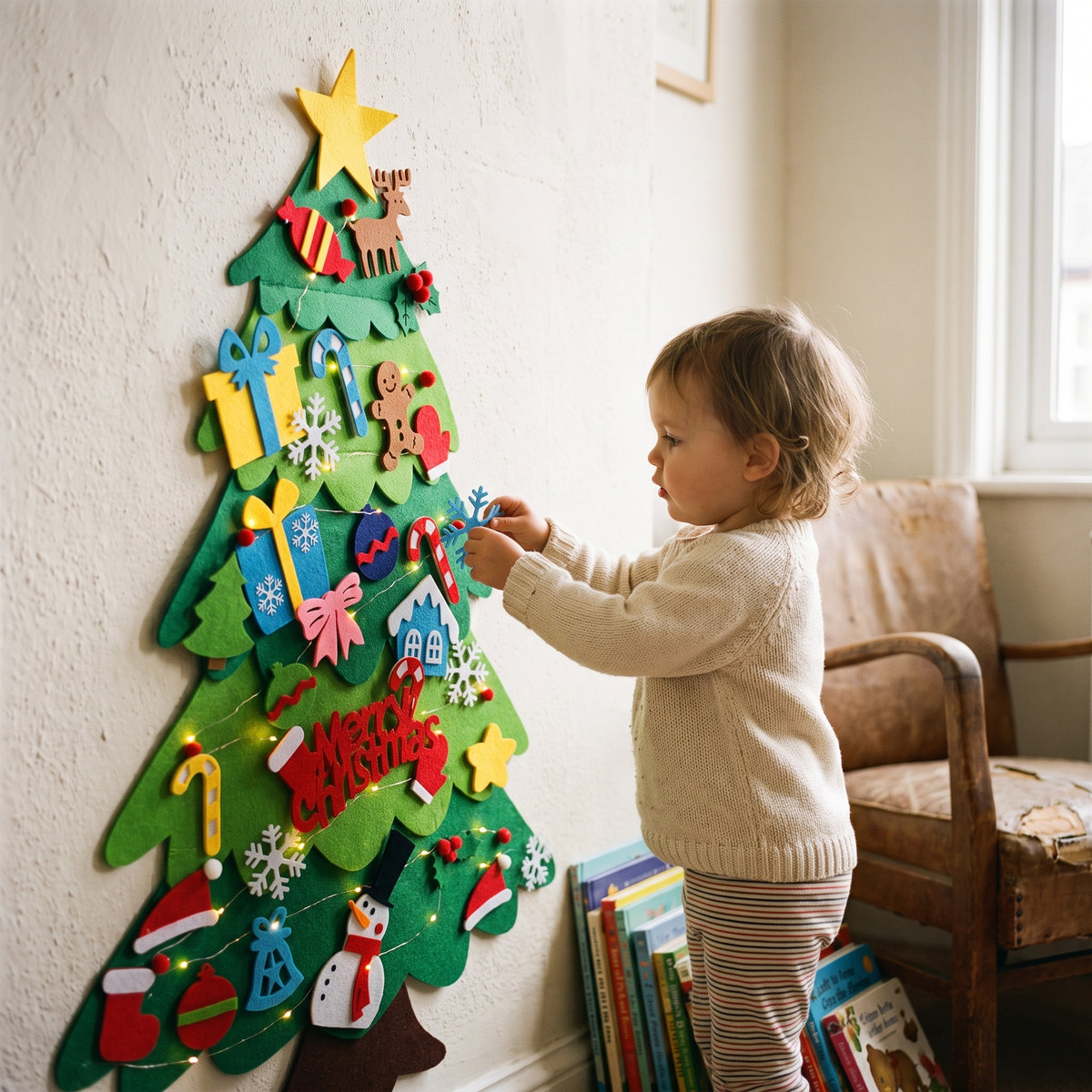 Decorate Your Own Felt Christmas Tree with Lights