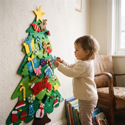 Decorate Your Own Felt Christmas Tree with Lights